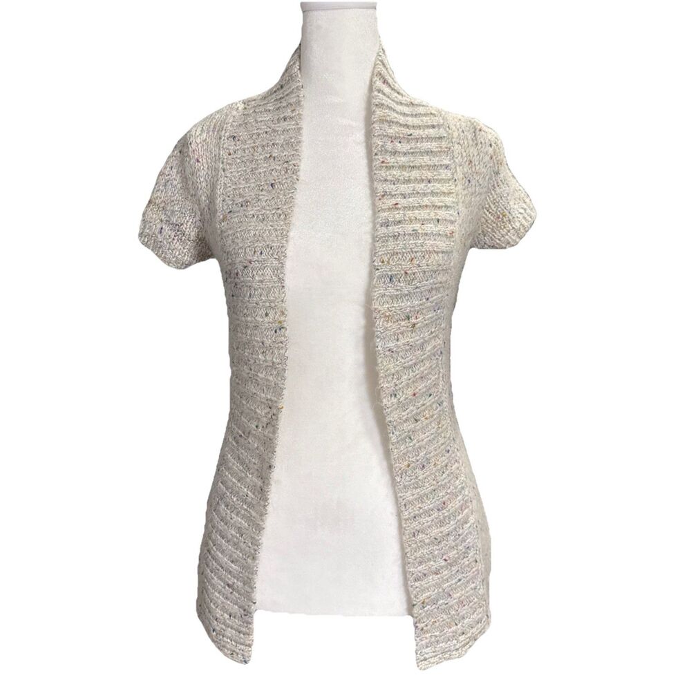 Arizona Jeans Co Cream w/ Speckles Knit Cardigan Sz SM Quiet Luxury Cottagecore